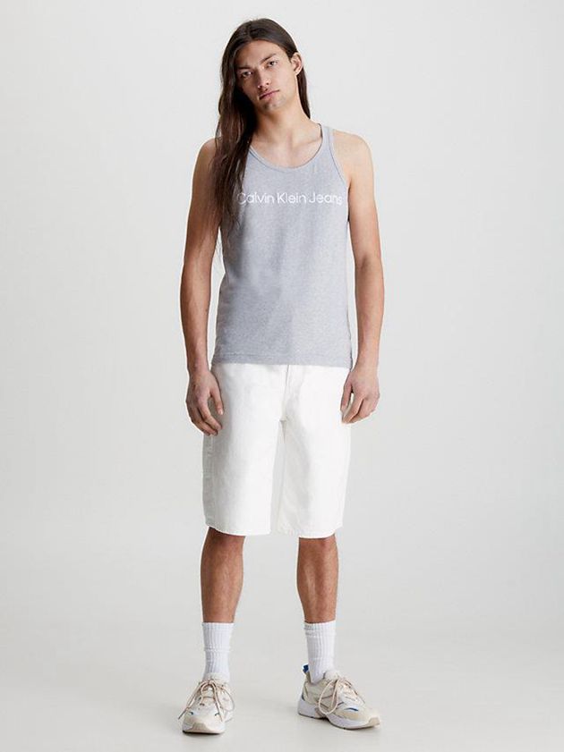 Grey Calvin Klein Logo Tank Men Top | NHKE-24730