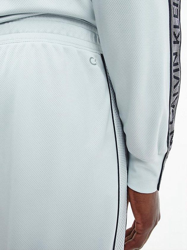 Grey Calvin Klein Logo Tape Fleece Men Joggers | GHMU-24956