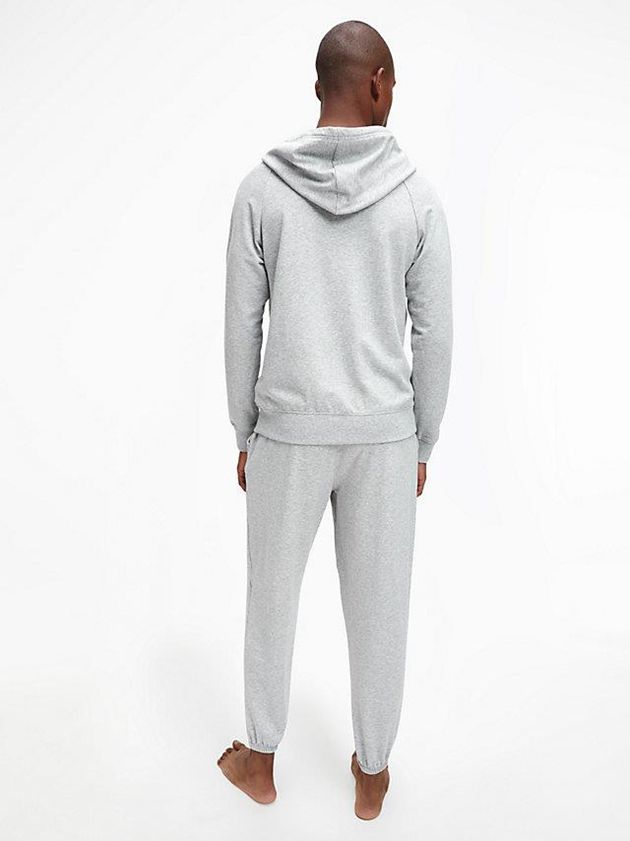 Grey Calvin Klein Lounge Zip Up - CK One Men Hoodie | XJUD-95728