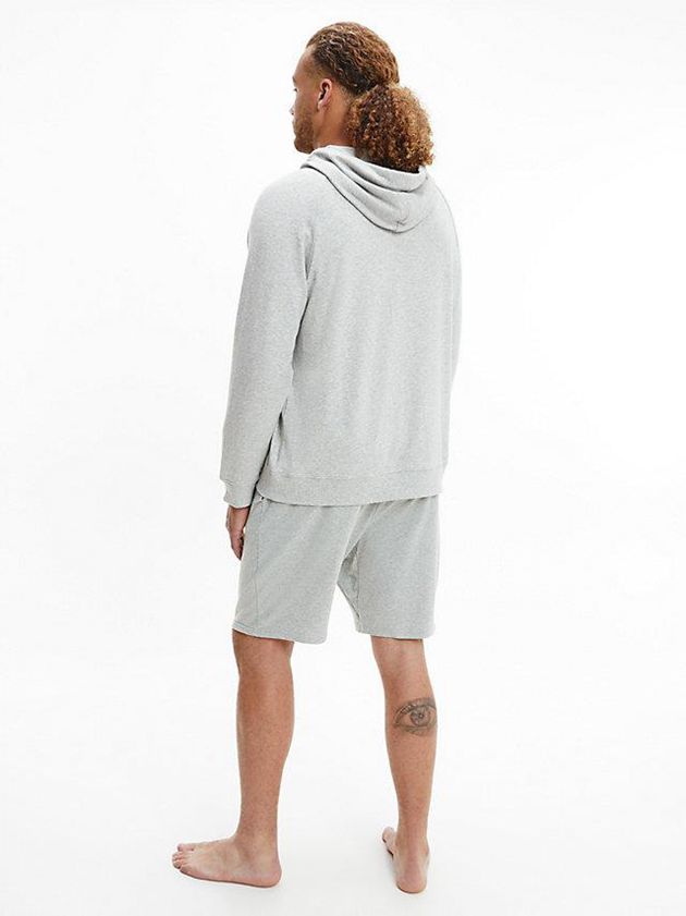 Grey Calvin Klein Lounge Zip Up - CK One Men Hoodie | XJUD-95728