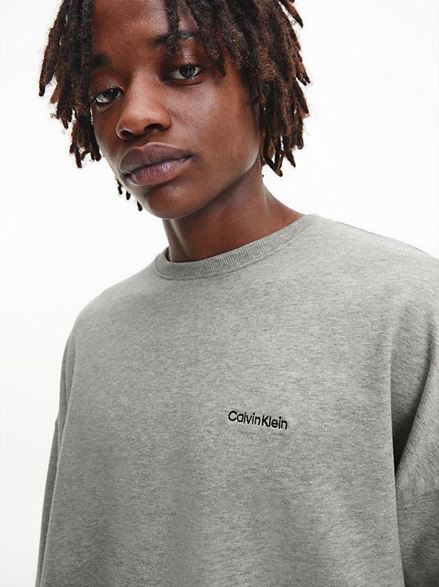 Grey Calvin Klein Lounge - Modern Cotton Men Sweatshirt | JFMD-43571