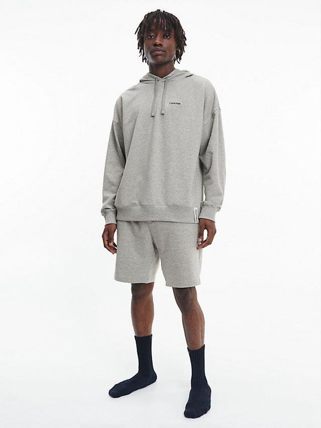 Grey Calvin Klein Lounge - Modern Cotton Men Hoodie | TPFD-42891