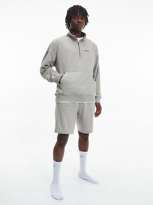 Grey Calvin Klein Lounge - Modern Cotton Men Sweatshirt | ANSP-64279