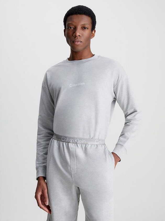 Grey Calvin Klein Lounge - Modern Structure Men Sweatshirt | OZES-56317