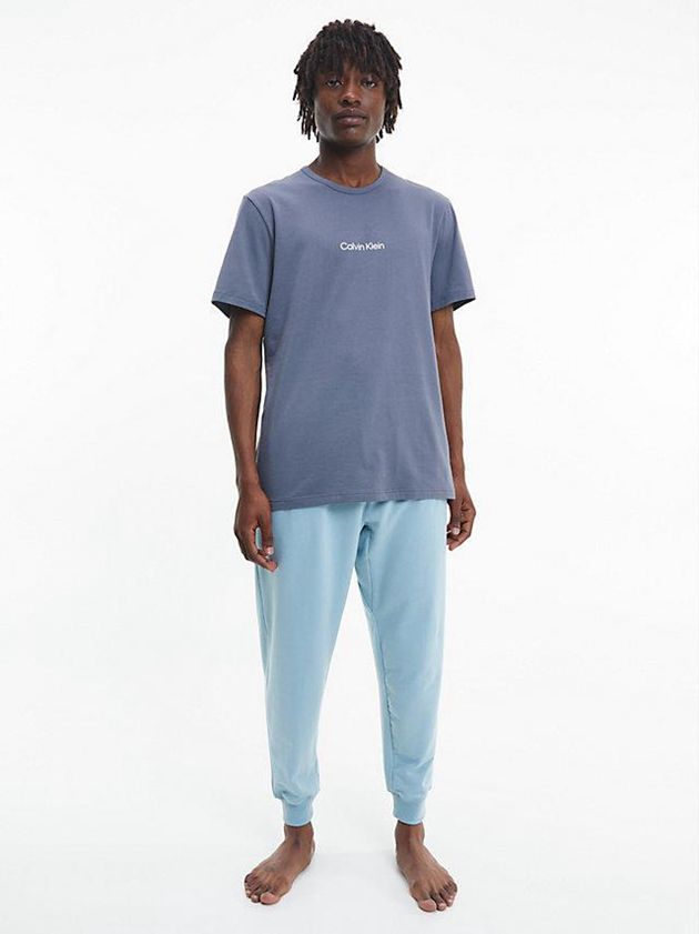 Grey Calvin Klein Lounge - Modern Structure Men T-Shirt | YMCE-86032