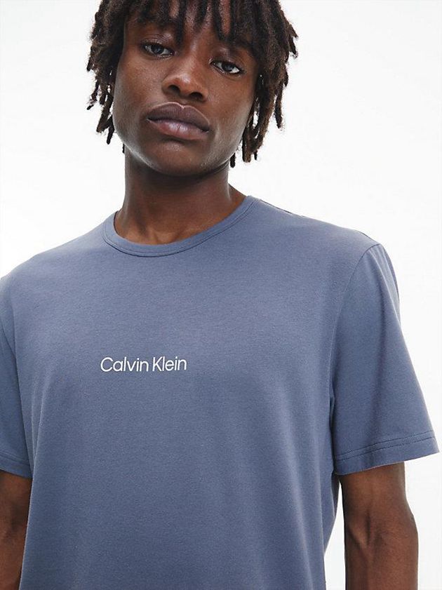 Grey Calvin Klein Lounge - Modern Structure Men T-Shirt | YMCE-86032