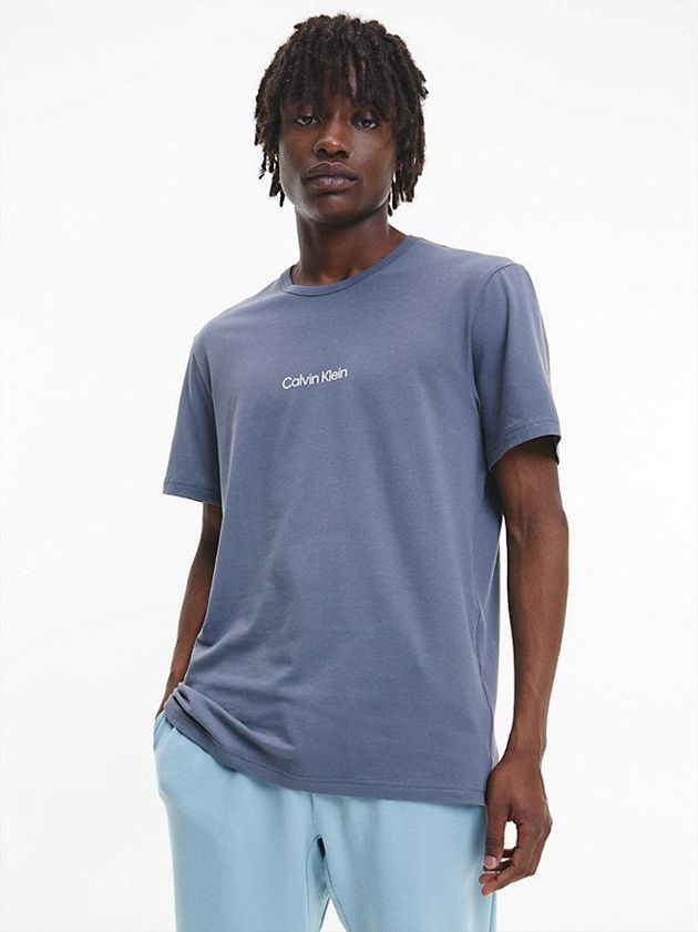 Grey Calvin Klein Lounge - Modern Structure Men T-Shirt | YMCE-86032