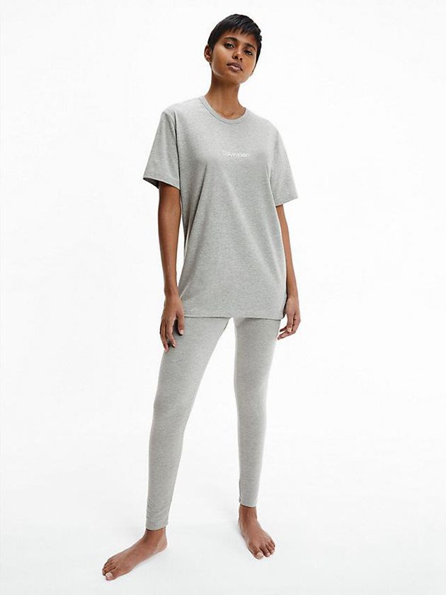 Grey Calvin Klein Lounge - Modern Structure Women T-Shirt | WEDB-89152