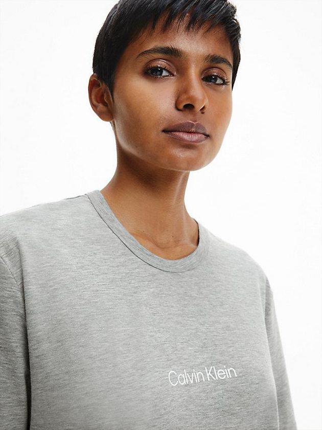 Grey Calvin Klein Lounge - Modern Structure Women T-Shirt | WEDB-89152