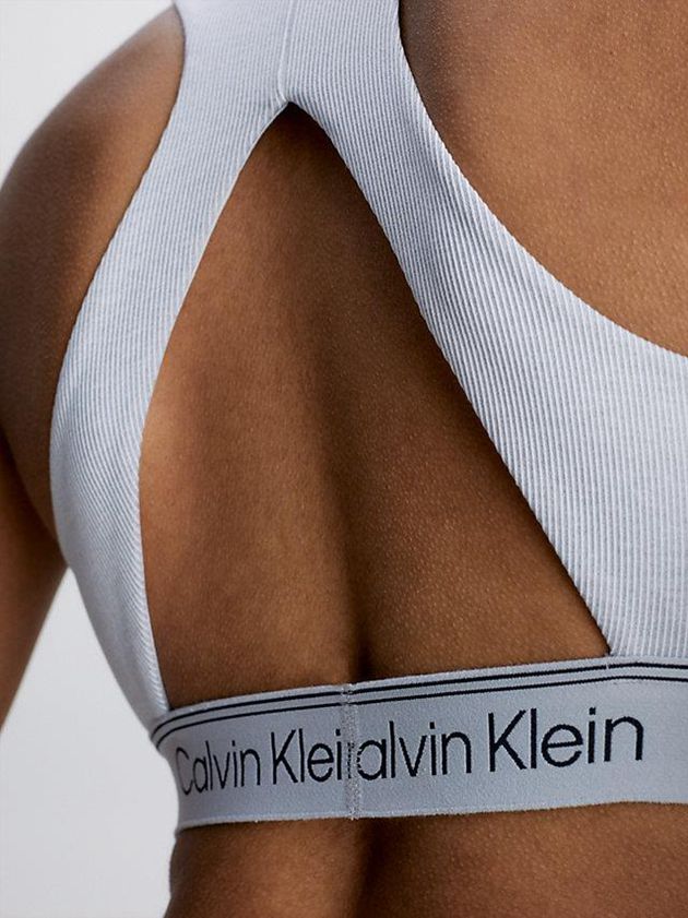 Grey Calvin Klein Medium Impact Sports Women Bra | KAWM-98261