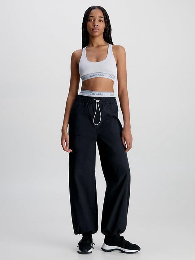 Grey Calvin Klein Medium Impact Sports Women Bra | KAWM-98261
