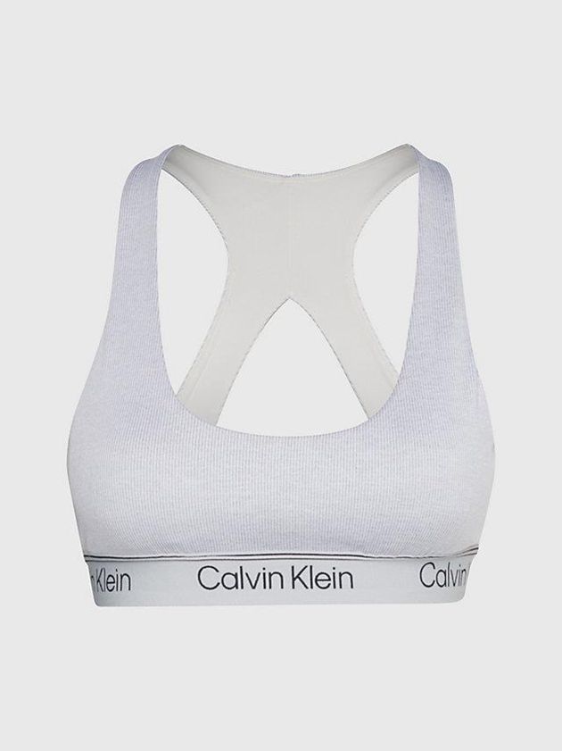 Grey Calvin Klein Medium Impact Sports Women Bra | KAWM-98261