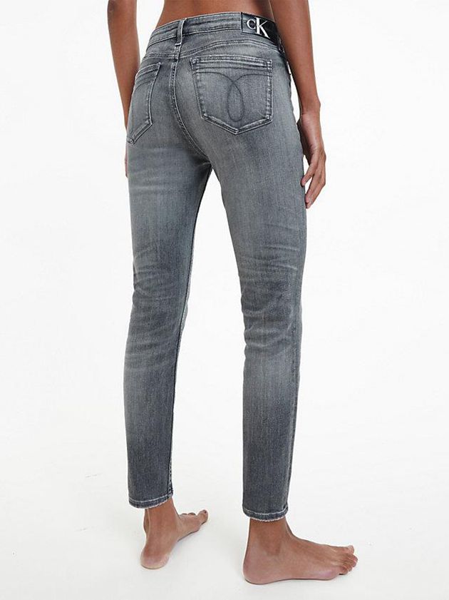 Grey Calvin Klein Mid Rise Skinny Ankle Women Jeans | ELFK-08954