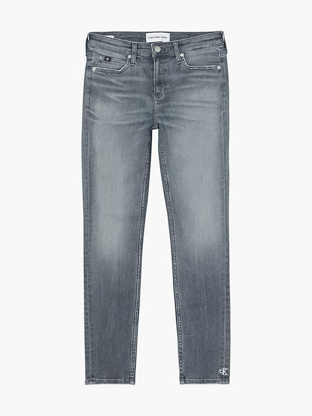 Grey Calvin Klein Mid Rise Skinny Ankle Women Jeans | ELFK-08954