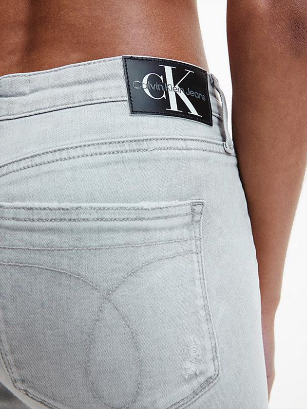 Grey Calvin Klein Mid Rise Skinny Women Jeans | PJRB-69415