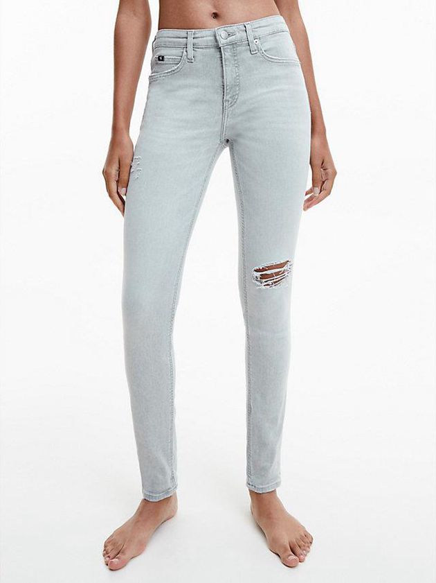 Grey Calvin Klein Mid Rise Skinny Women Jeans | PJRB-69415