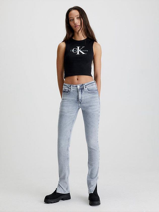 Grey Calvin Klein Mid Rise Skinny Women Jeans | WJXY-38791