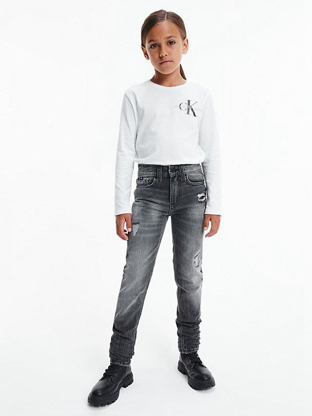 Grey Calvin Klein Mid Rise Slim Boys's Jeans | LXOK-72065