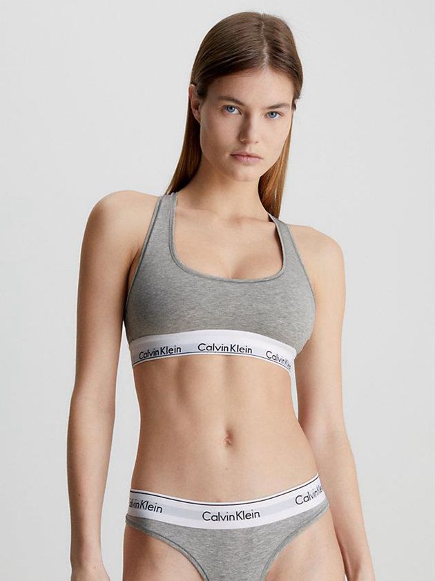 Grey Calvin Klein Modern Cotton Women Bra | UJLN-03925