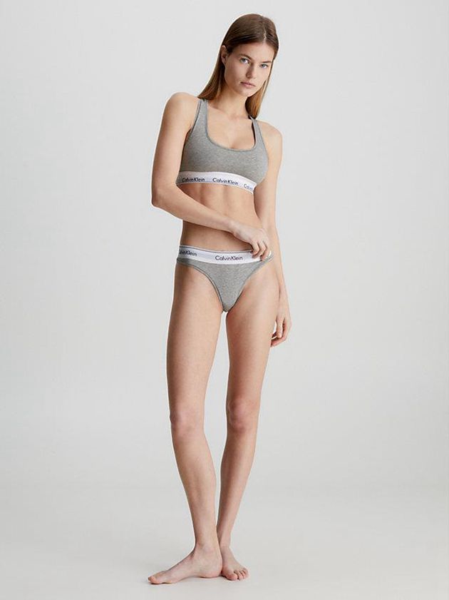 Grey Calvin Klein Modern Cotton Women Bra | UJLN-03925