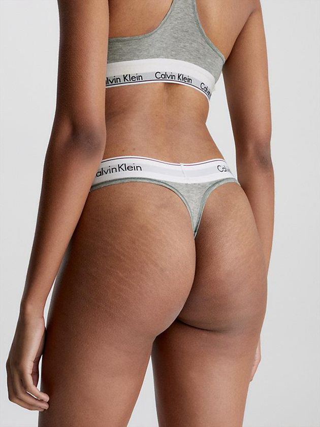 Grey Calvin Klein Modern Cotton Women Thong | RANW-05372