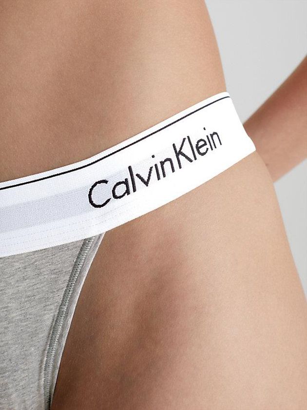 Grey Calvin Klein Modern Cotton Women Thong | XFSE-59804