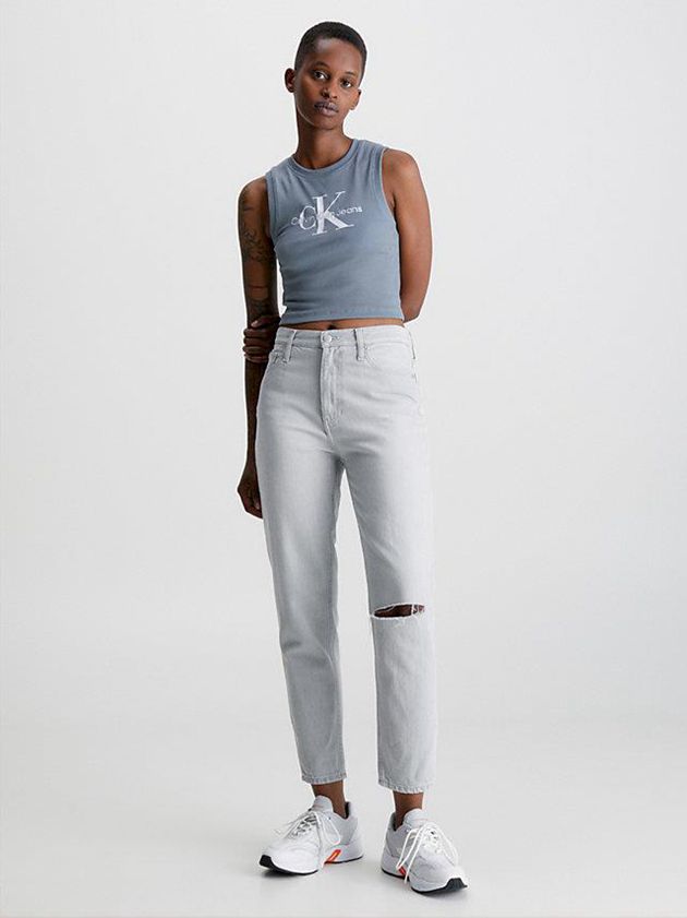 Grey Calvin Klein Mom Ankle Women Jeans | MZTF-71852