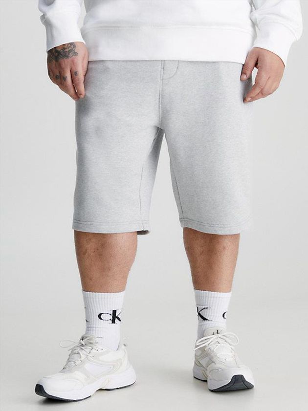 Grey Calvin Klein Monogram Jogger Men Shorts | JCFV-76014