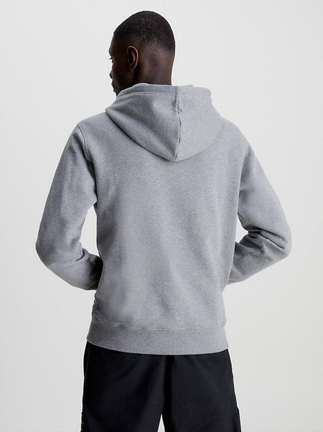 Grey Calvin Klein Monogram Men Hoodie | FWTZ-85319
