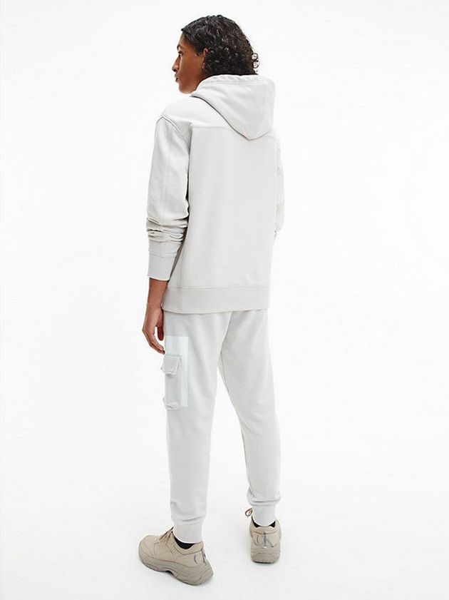 Grey Calvin Klein Monogram Men Hoodie | SNPO-82417