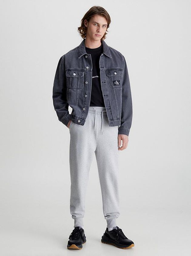 Grey Calvin Klein Monogram Men Joggers | CHSI-02194