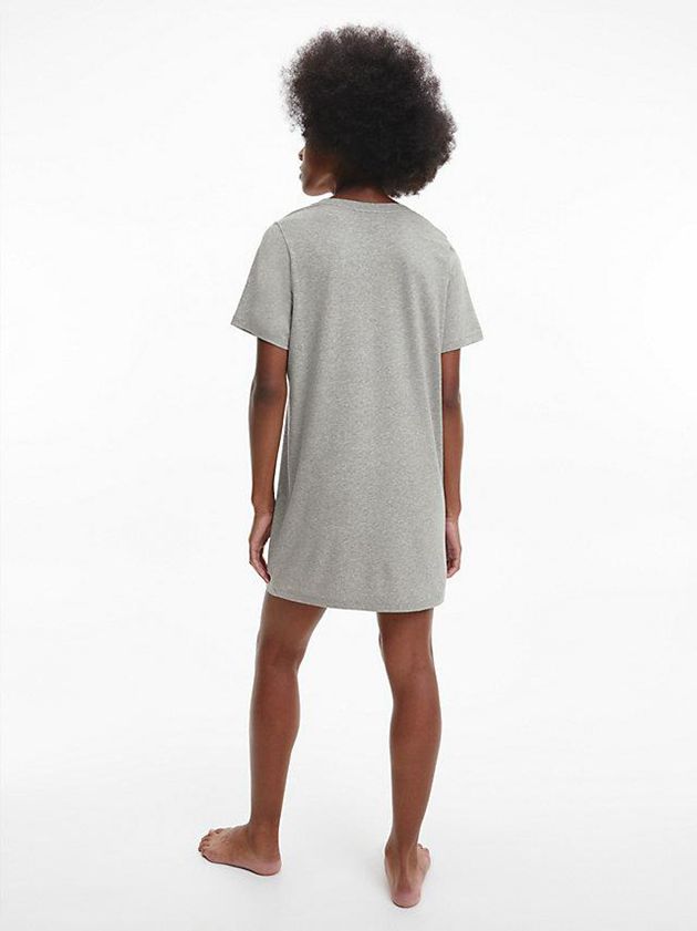 Grey Calvin Klein Night Shirt - Embossed Icon Women Top | ZYCJ-25683
