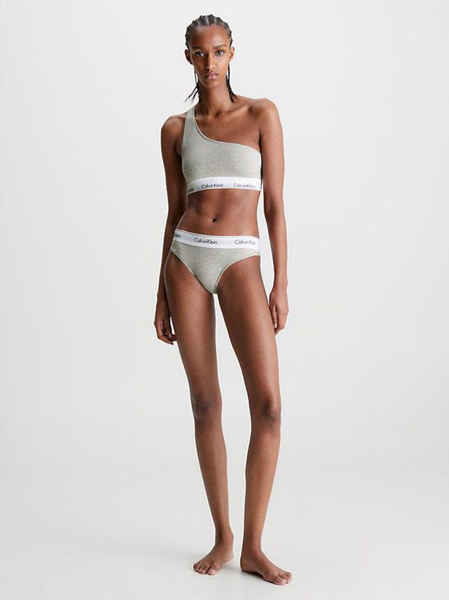 Grey Calvin Klein One Shoulder - Modern Cotton Women Bra | FUGW-41259