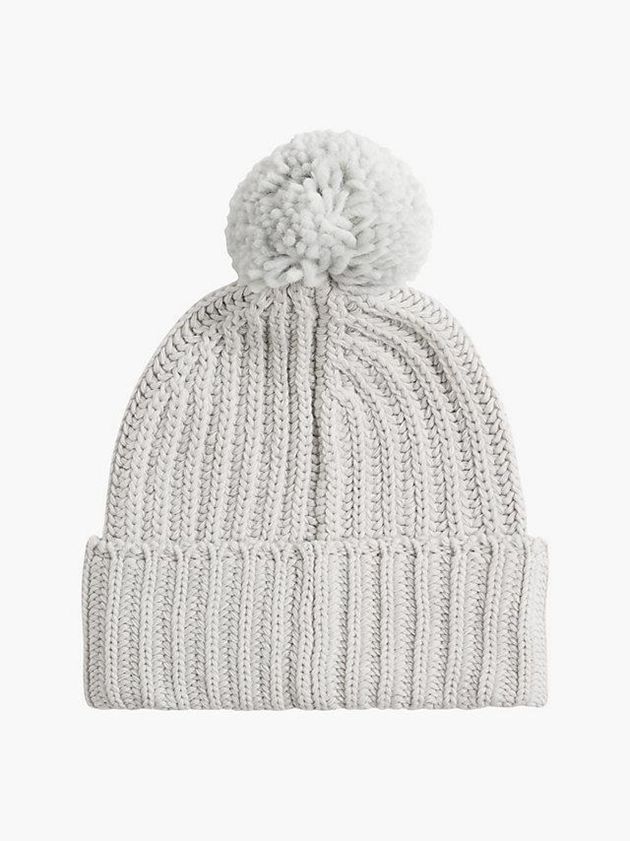Grey Calvin Klein Organic Cotton Blend Pom-Pom Women Beanie | QDJM-61523