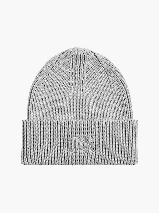 Grey Calvin Klein Organic Cotton Blend Women Beanie | AGRN-72140