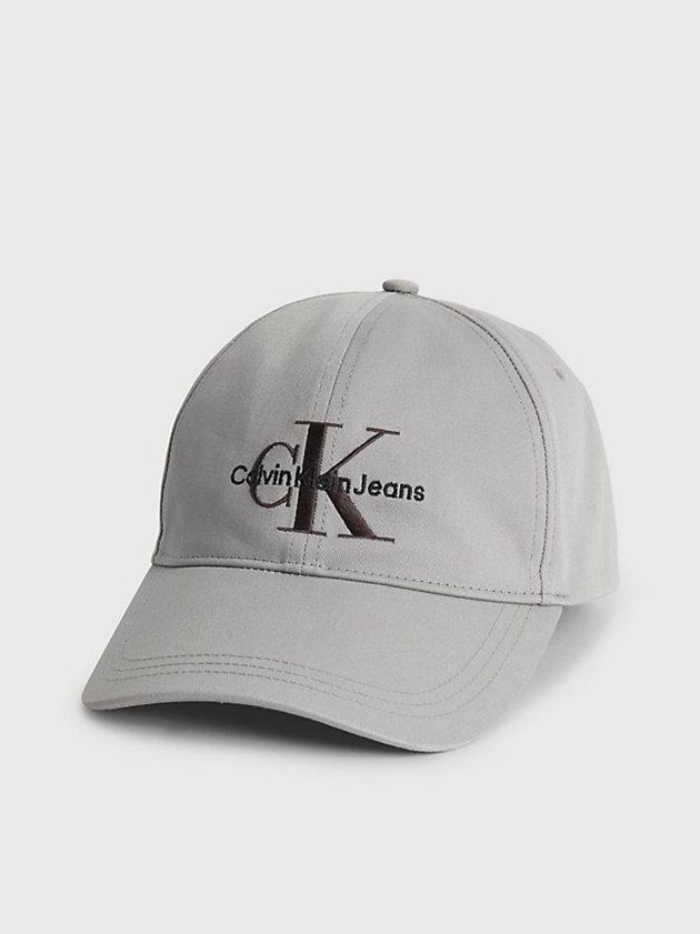 Grey Calvin Klein Organic Cotton Logo Men Cap | OTHM-73645
