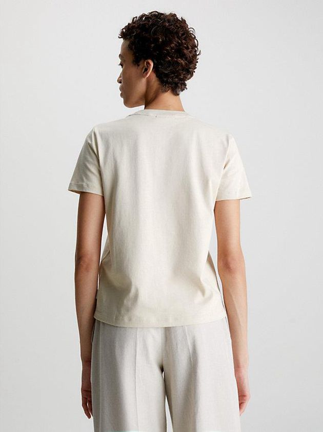 Grey Calvin Klein Organic Cotton Logo Women T-Shirt | UZNJ-79438