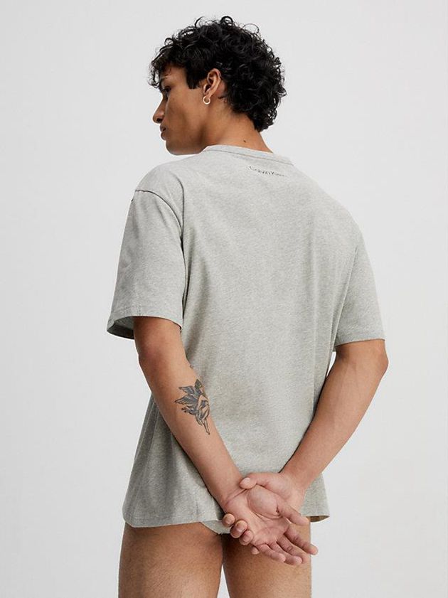 Grey Calvin Klein Organic Cotton Lounge - Ck96 Men T-Shirt | BAJM-14658