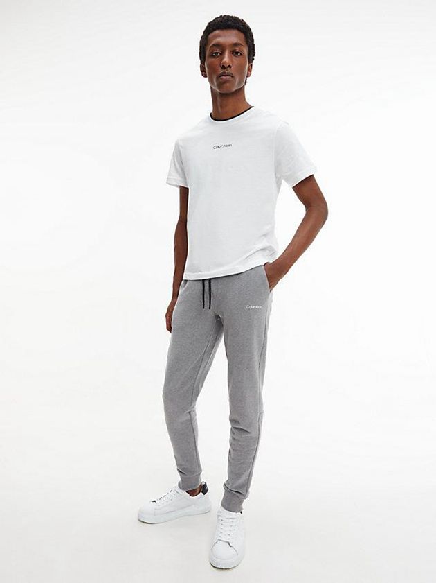 Grey Calvin Klein Organic Cotton Men Joggers | DMRT-97613