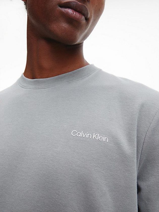 Grey Calvin Klein Organic Cotton Men T-Shirt | NVLU-74396