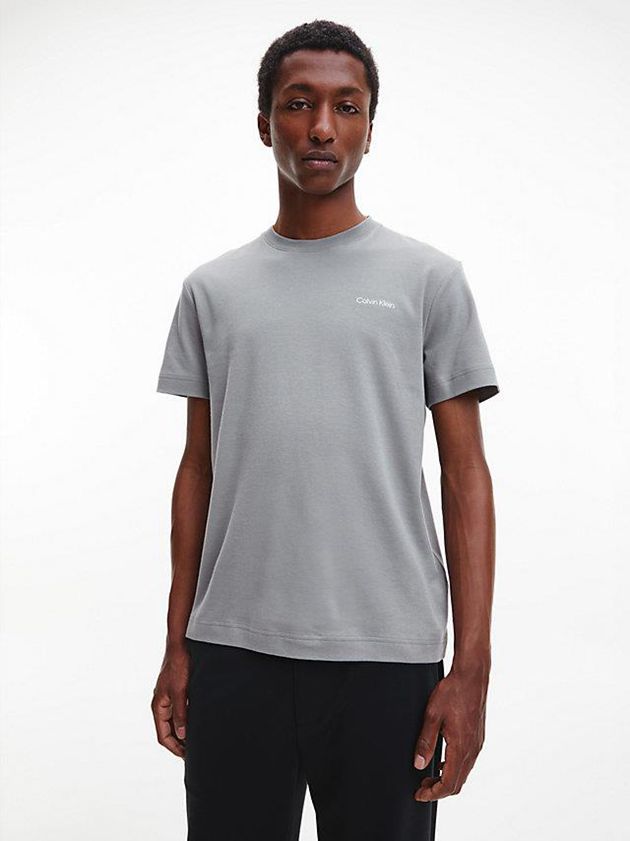 Grey Calvin Klein Organic Cotton Men T-Shirt | NVLU-74396