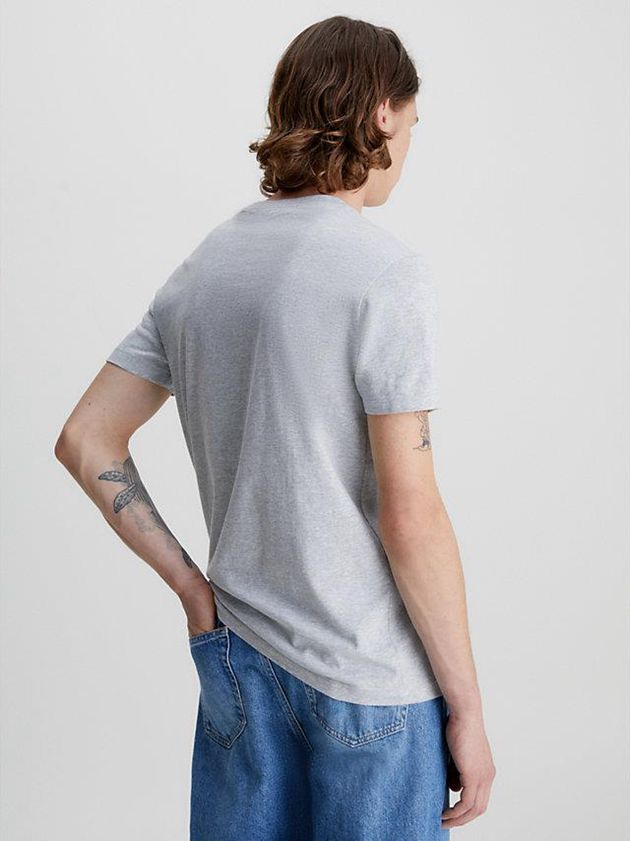 Grey Calvin Klein Organic Cotton Monogram Men T-Shirt | MWPX-74032