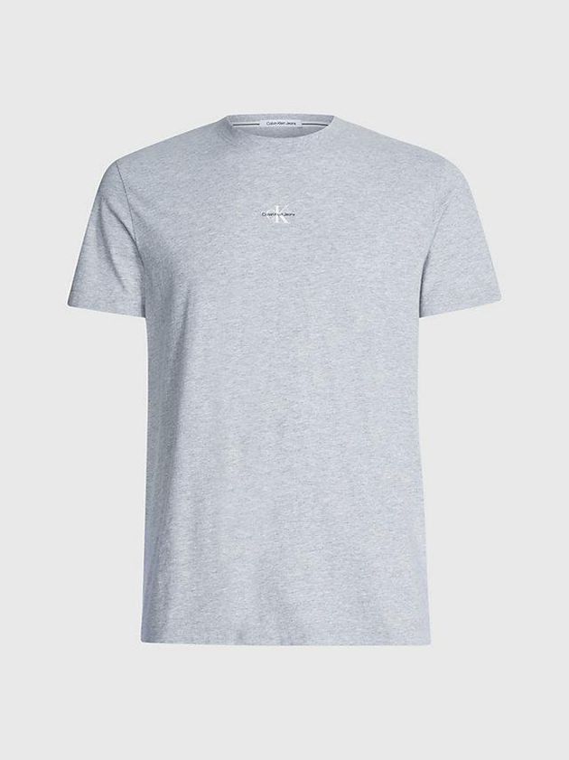 Grey Calvin Klein Organic Cotton Monogram Men T-Shirt | MWPX-74032