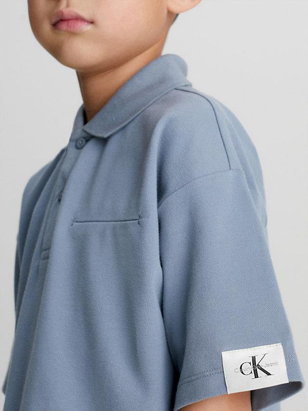 Grey Calvin Klein Pique Boys's Polo Shirt | CAIZ-25173