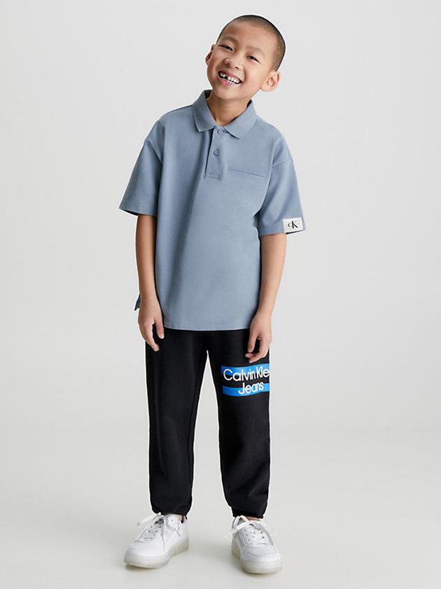 Grey Calvin Klein Pique Boys's Polo Shirt | CAIZ-25173