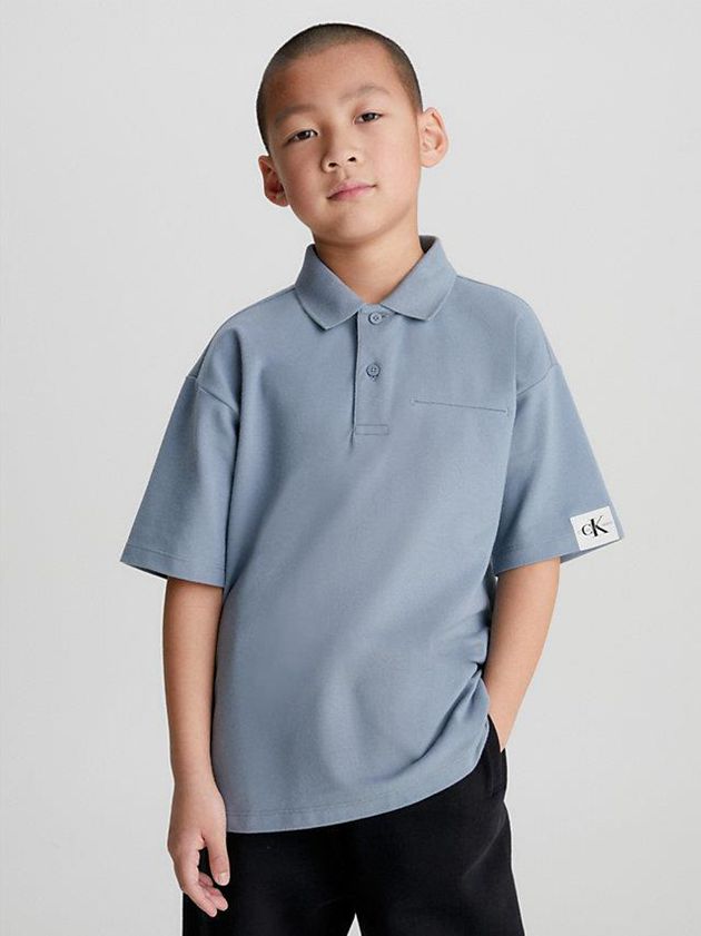 Grey Calvin Klein Pique Boys\'s Polo Shirt | CAIZ-25173