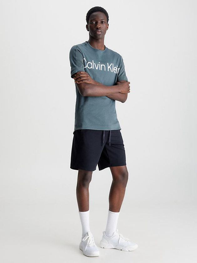 Grey Calvin Klein Pique Gym Men T-Shirt | XLOA-20561