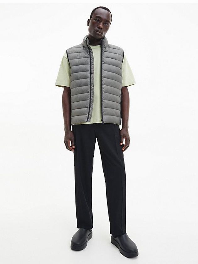 Grey Calvin Klein Puffer Men Vest | YTRE-41083