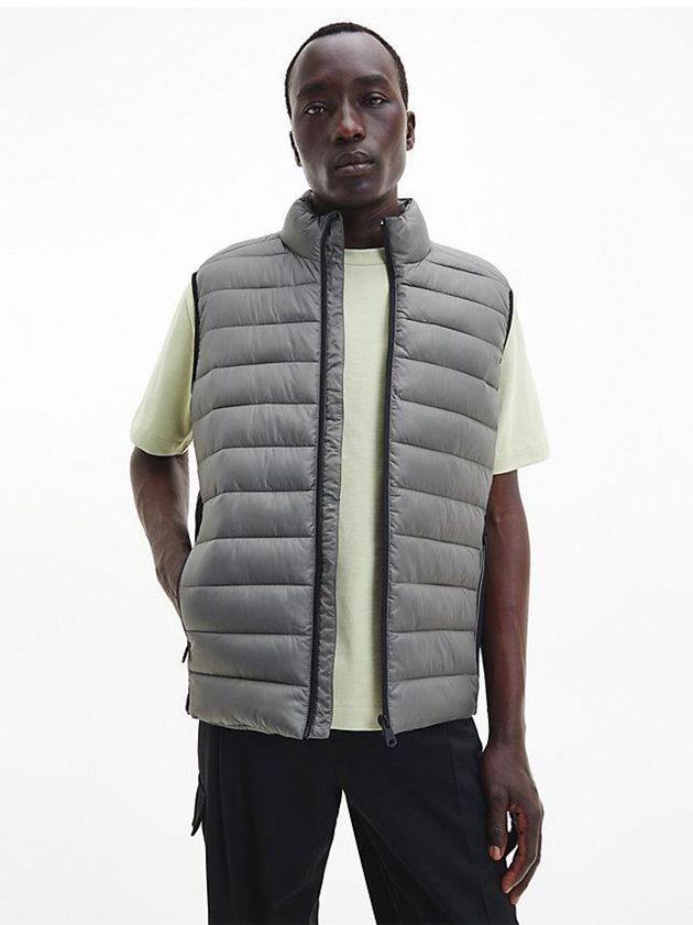Grey Calvin Klein Puffer Men Vest | YTRE-41083