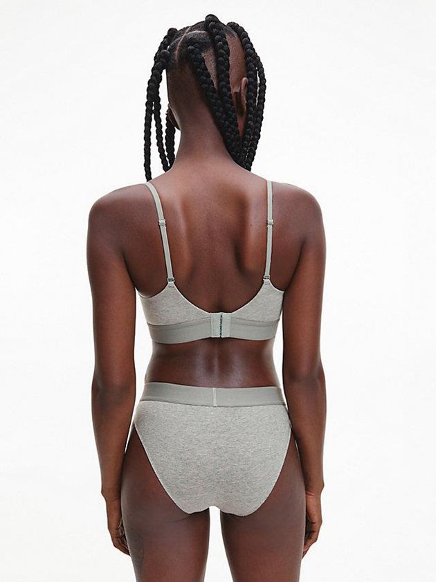 Grey Calvin Klein Push Up - Embossed Icon Women Bra | RESI-72831
